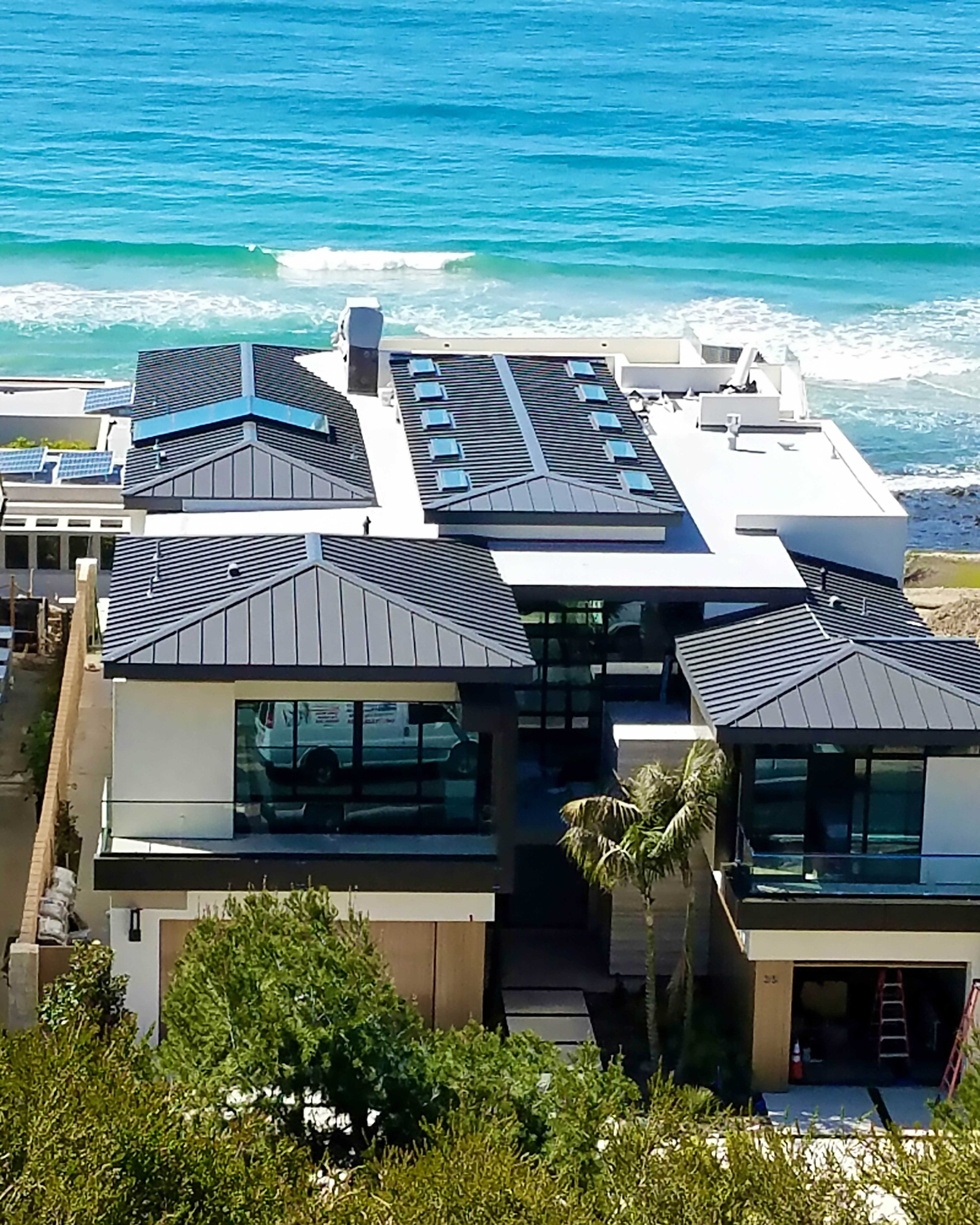 Metal wall panels on house